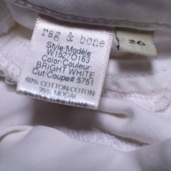 Rag & Bone Skinny White Zipper Capri Jeans Size 26 - Picture 13 of 13